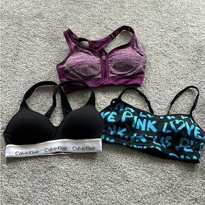 Calvin Klein Black Bra & Pink Love Sports Bra Set